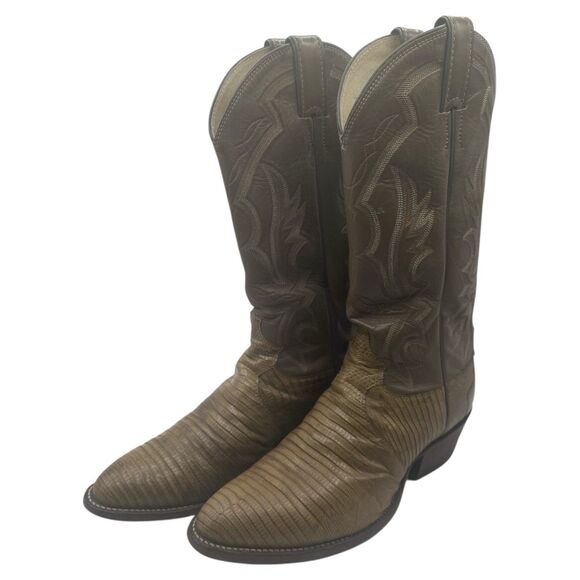Justin Style 8493 Mink Iguana Lizard Western Style Cowboy Boots size 6 1/2 EE main image 5